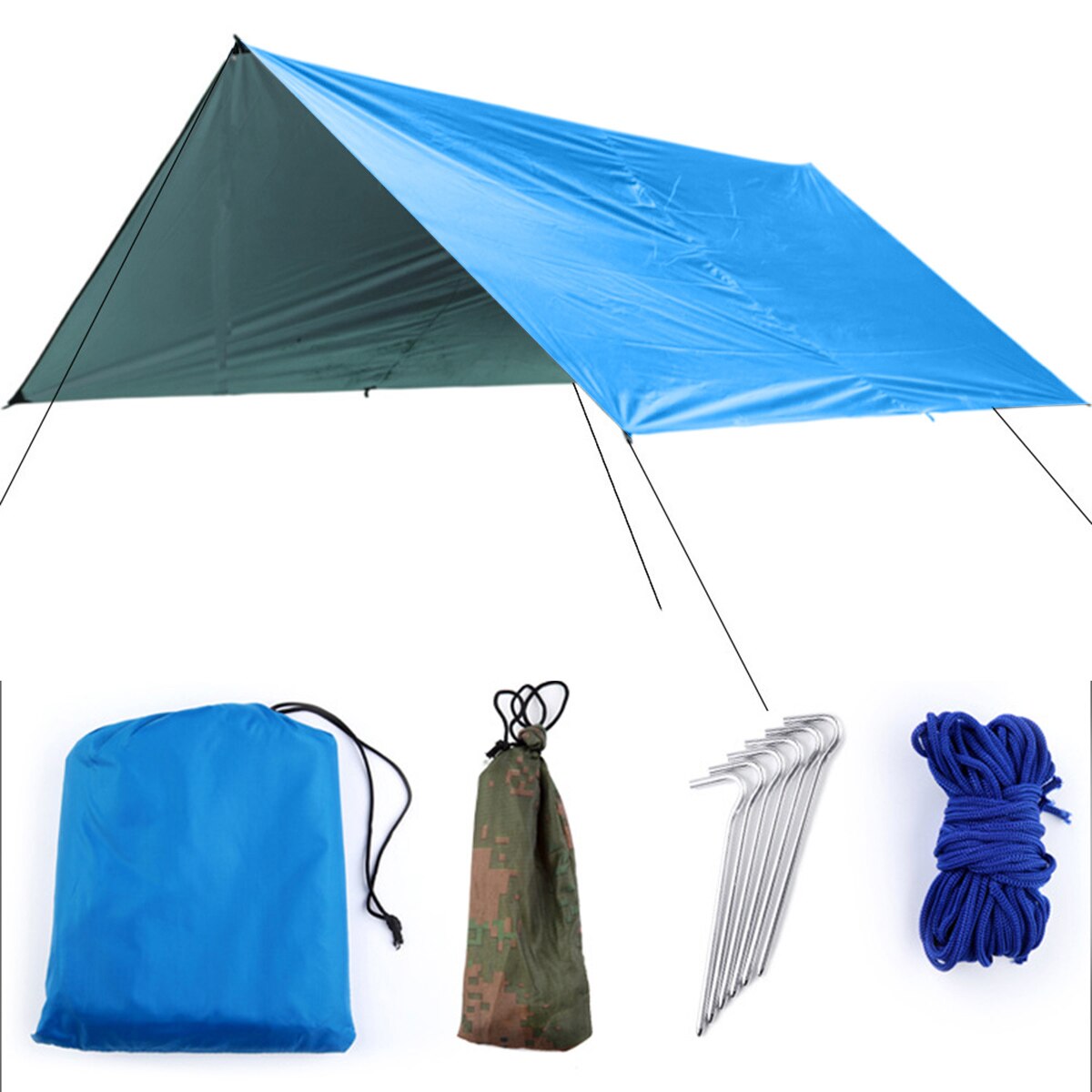 Cheap Goat Tents Outdoor Waterproof UV Resistant Camping Tarp Folding Tent Beach Shade Tarp Multifunctional Sunscreen Beach Pergola Shade Tent Tents 